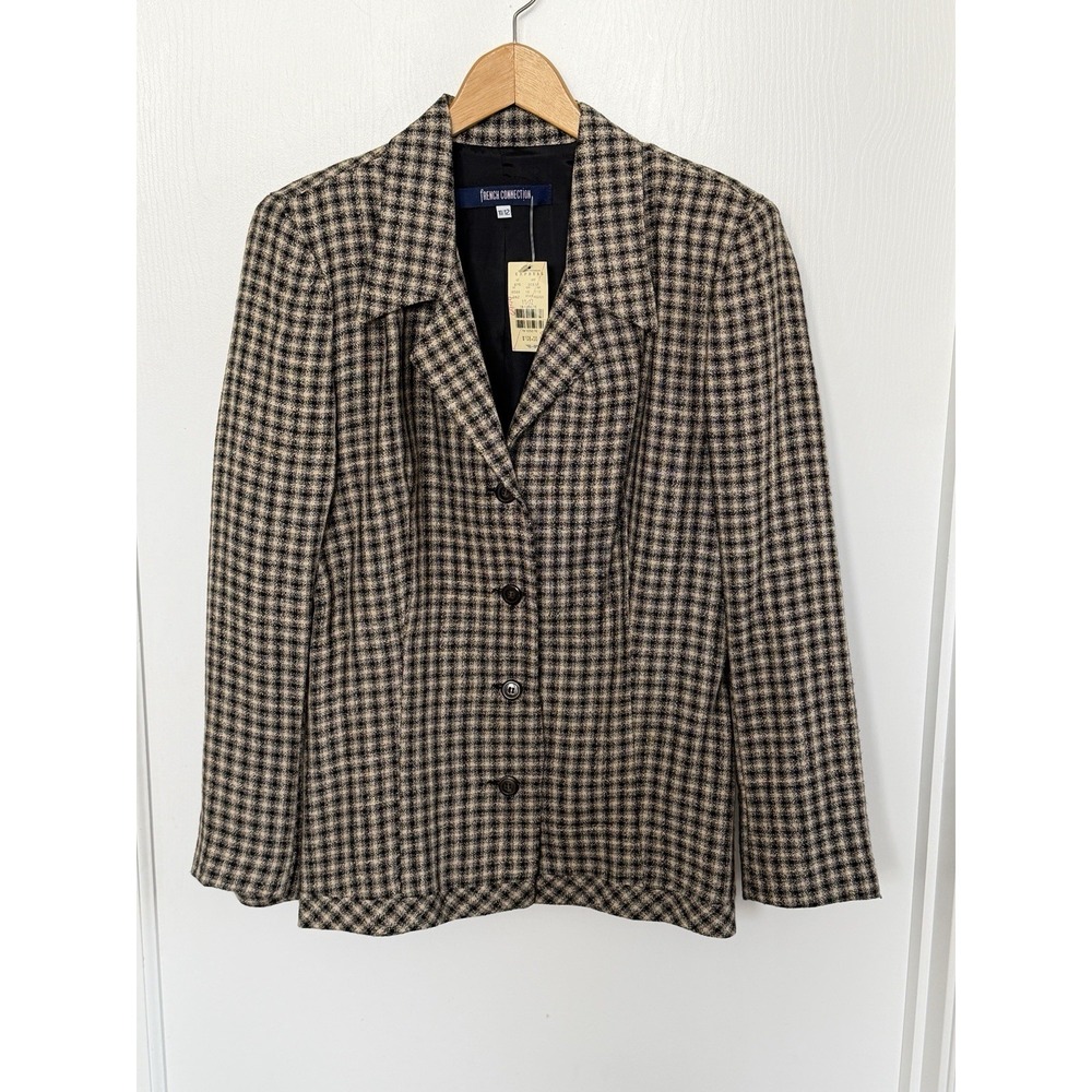 Vintage 90s French Connection Plaid Blazer NWT Made USA Express 11/12